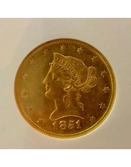 1851-O $10 Liberty S.S. Republic AU58 NGC