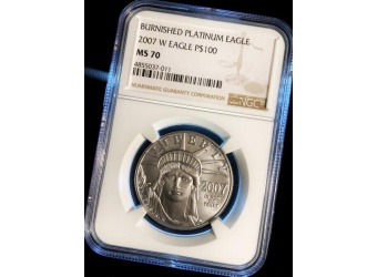 2007-W $100 Platinum Eagle Burnished MS70 NGC