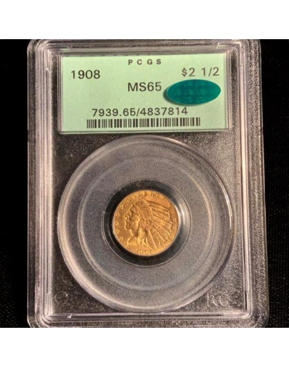 1908 $2.50 Indian Gold MS65 CAC PCGS