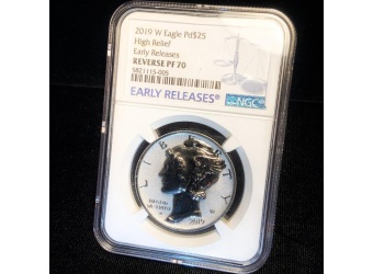 2019-W $25 Palladium Eagle HR Reverse PF70 NGC