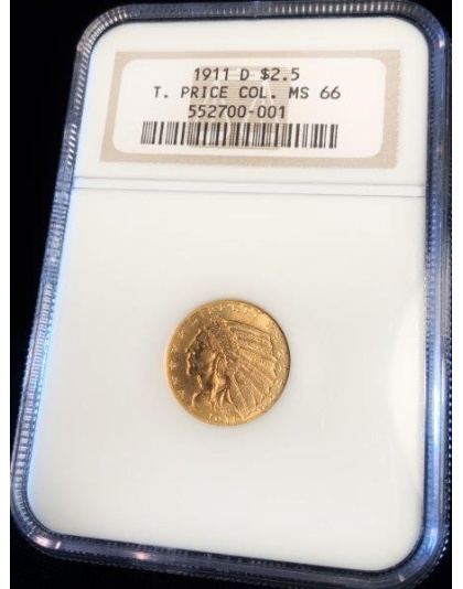 1911-D $2.50 Indian Gold MS66 NGC