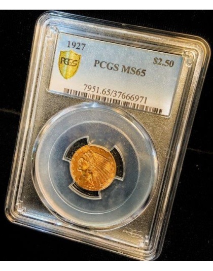 1927 $2.50 Indian Gold MS65 PCGS