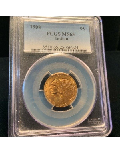 1908 $5 Indian Gold MS65 PCGS