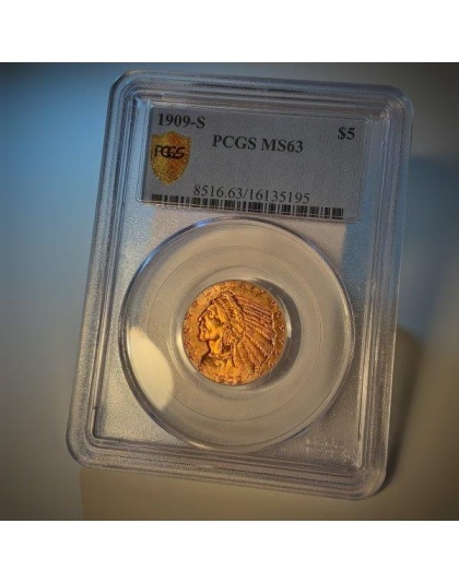 1909-S $5 Indian Gold MS63 PCGS