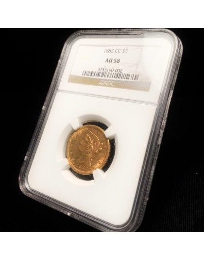 1882-CC $5 Liberty Gold AU58 NGC