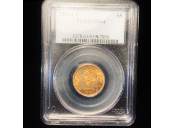 1891-CC $5 Liberty Gold MS64 PCGS