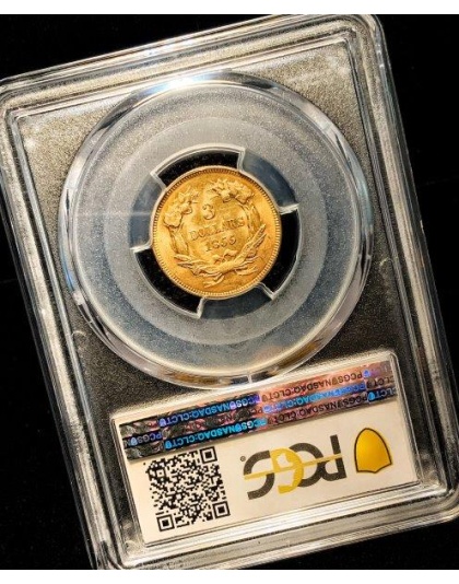 1855 $3 Princess MS64 PCGS