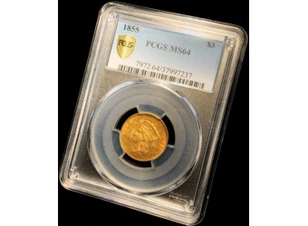 1855 $3 Princess MS64 PCGS