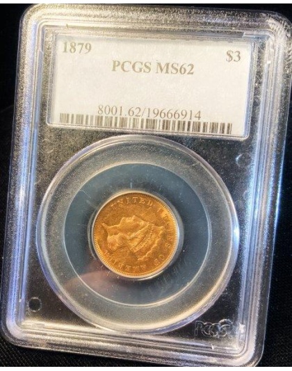 1879 $3 Princess MS62 PCGS