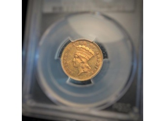 1886 $3 Princess AU58 PCGS