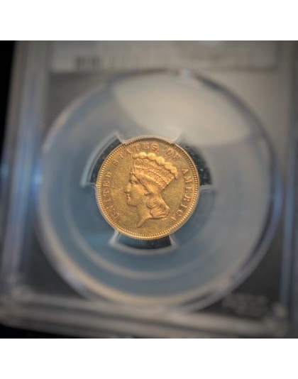 1886 $3 Princess AU58 PCGS