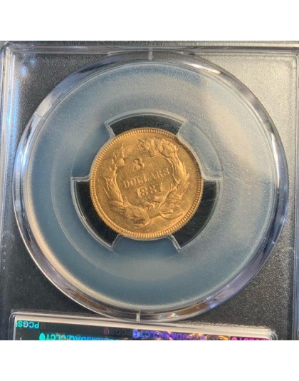 1887 $3 Princess AU58 PCGS