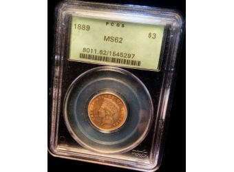 1889 $3 Princess MS62 PCGS
