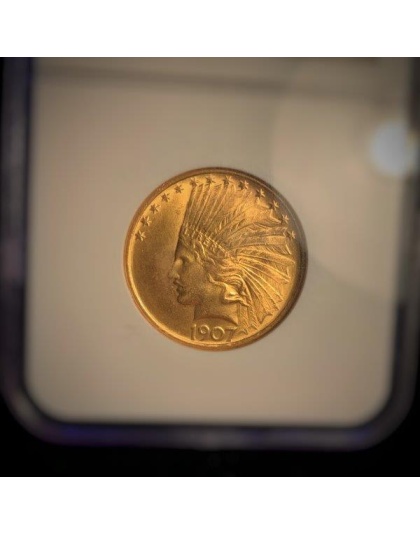 1907 $10 Indian Gold MS65 NGC