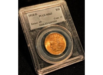 1910-D $10 Indian Gold MS63 PCGS