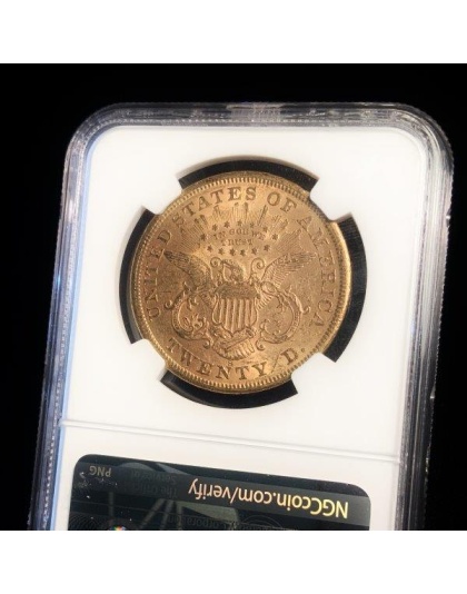 1866-S $20 Liberty AU58 NGC