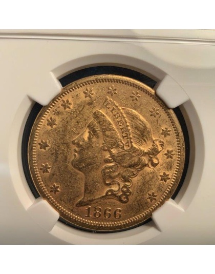 1866-S $20 Liberty AU58 NGC