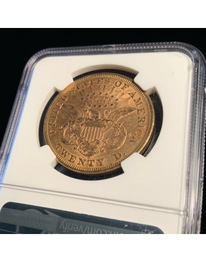 1870 $20 Liberty AU58 NGC