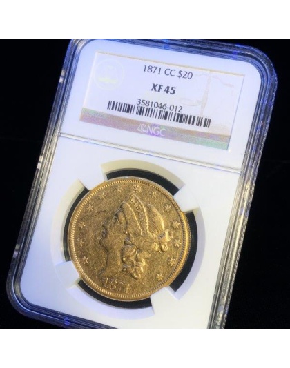 1871-CC $20 Liberty XF45 NGC