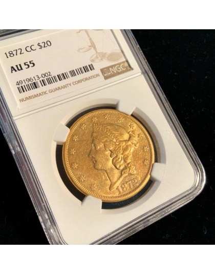 1872-CC $20 Liberty AU55 NGC