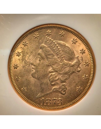 1873 $20 Liberty MS61 Open 3 NGC