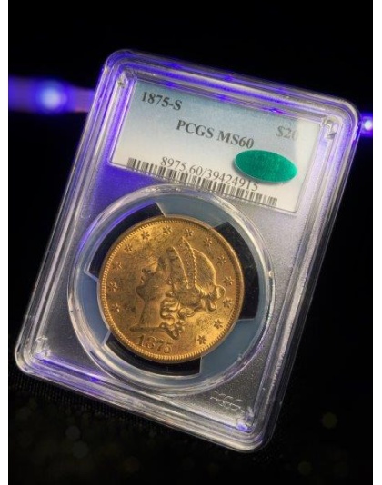 1875-S $20 Liberty MS60 CAC PCGS