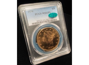 1896 $20 Liberty MS62PL CAC PCGS