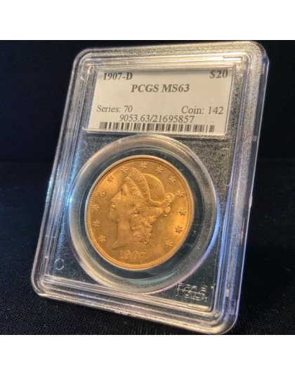 1907-D $20 Liberty MS63 PCGS
