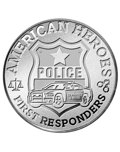 2025 1 oz AMAC First Responders Police Silver Round