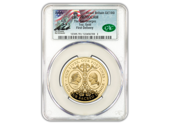 2025 Great Britain 1 oz Gold Two Georges CAC Ron Drzewucki Signature PR70
