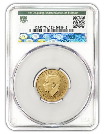2026 Great Britain 1/4 oz Gold Britannia &amp; Liberty CAC Reverse PR70
