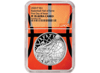 2020-P $1 Basketball Hall of Fame Silver NGC PR70