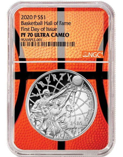 2020-P $1 Basketball Hall of Fame Silver NGC PR70