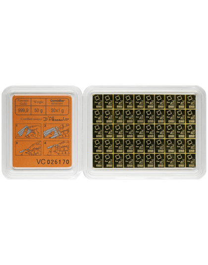 50 Gram Gold Combi Valcambi Bar