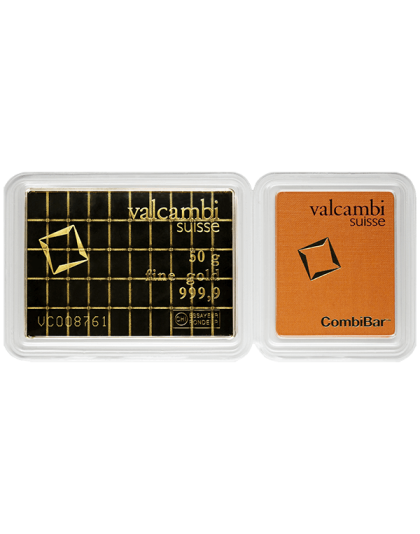 50 Gram Gold Combi Valcambi Bar