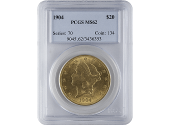 Common Date $20 Liberty ms62