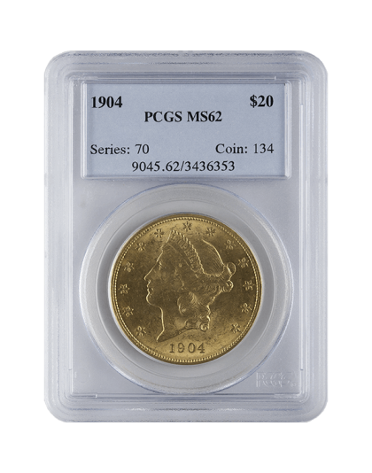 Common Date $20 Liberty ms62