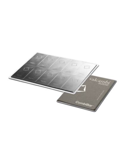 100 Gram Silver Combi Bar Valcambi 10x10