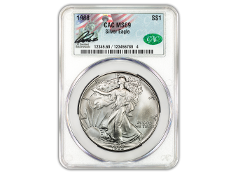 1988 1 oz American Silver Eagle CACG MS69