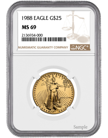 1988 1/2 oz American Gold Eagle MS69