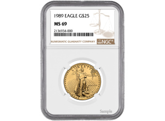 1989 1/2 oz American Gold Eagle MS69