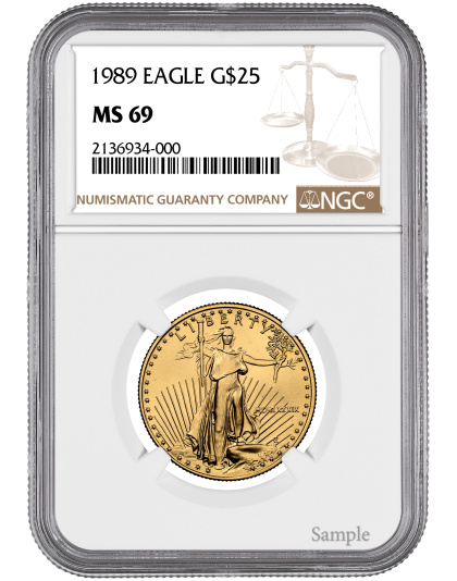 1989 1/2 oz American Gold Eagle MS69
