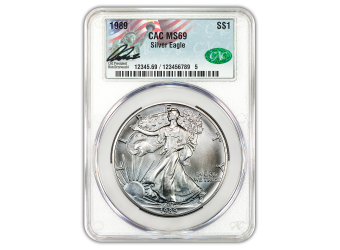 1989 1 oz American Silver Eagle CACG MS69