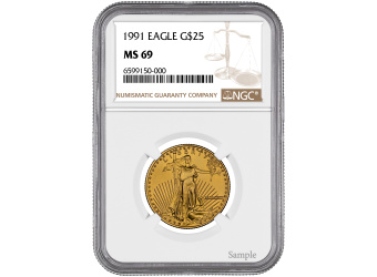 1991 1/2 oz American Gold Eagle MS69
