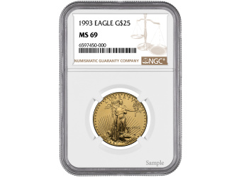1993 1/2 oz American Gold Eagle MS69