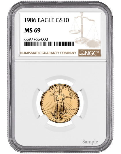 1986 1/4 oz American Gold Eagle MS69