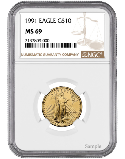 1991 1/4 oz American Gold Eagle MS69