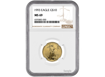 1993 1/4 oz American Gold Eagle MS69
