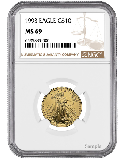 1993 1/4 oz American Gold Eagle MS69
