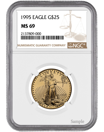 1995 1/2 oz American Gold Eagle MS69